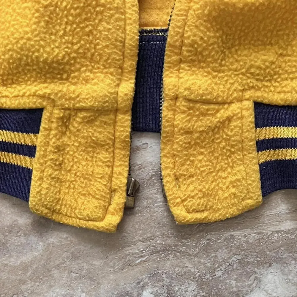 Vintage Wilson Fleece Full Zip Jacket Sz 42 Circa 60s-80s OWOSSO Swim - ZIP FLAW - Picture 7 of 15